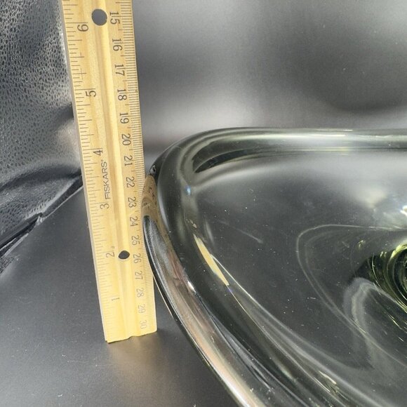Vintage MCM Holmegaard Per Lutken Smoked Extra Large Art Glass Bowl Dish Signed - Picture 6 of 16